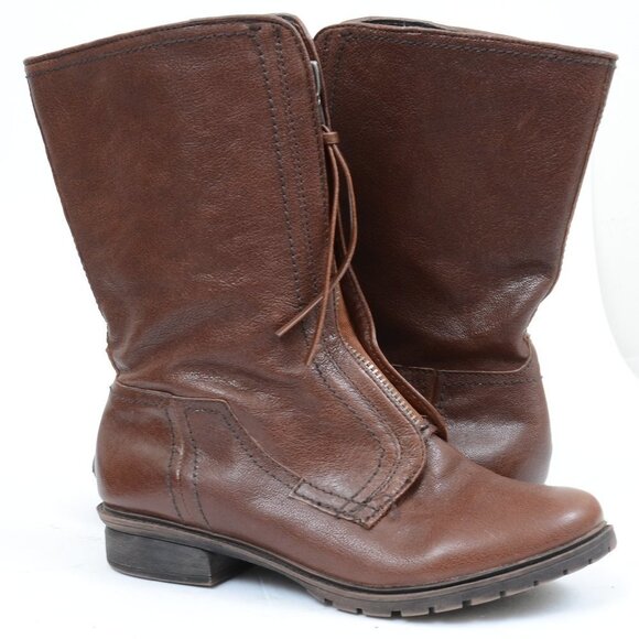 Kenneth Cole Reaction Close 2 Me Women's Size 9.5 Leather Boots Moto Grunge Punk - Picture 9 of 9